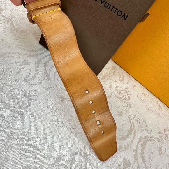 Preloved ✅LOUIS VUITTON ✅ Authentic Vachetta Leather Poignet Band - Picture 11 of 14